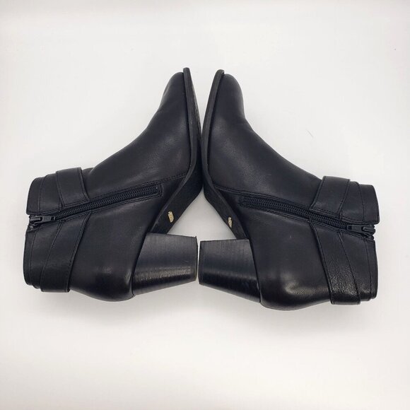 VIONIC Women 7 Black Leather Trinity Arch Support Comfort Ankle Moto Buckle Boot - Picture 10 of 16